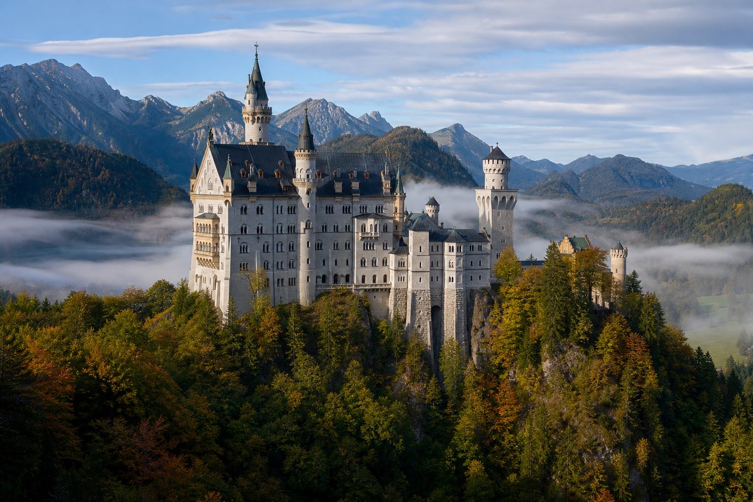 Schloss Neuschwanstein und Altstadtatmosphäre